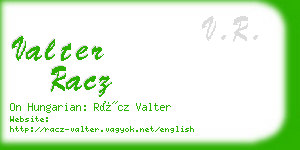 valter racz business card